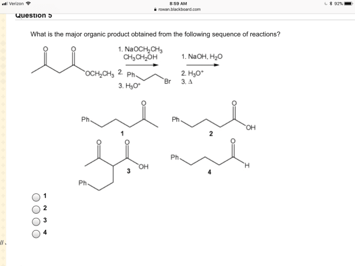 Major organic expected provide solved reaction sequence shown hcl transcribed problem text been show has