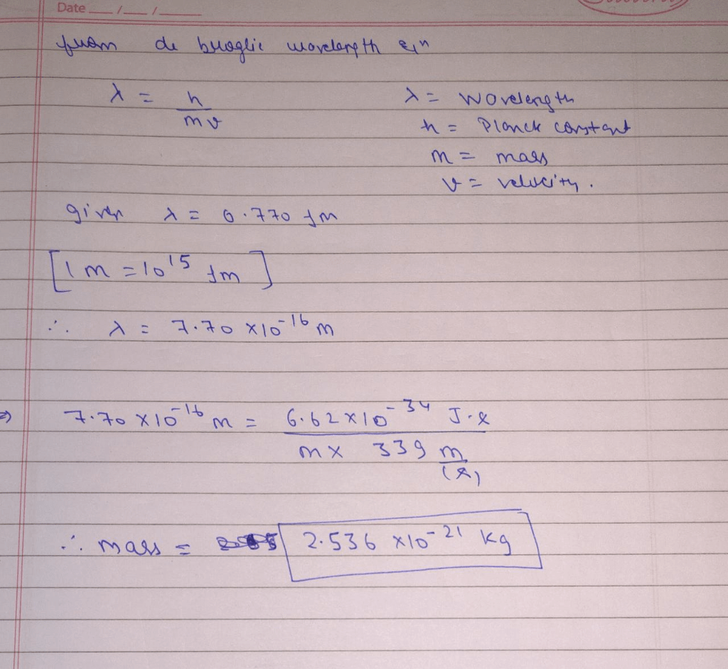 Measurable smallest wavelength assuming homeworklib