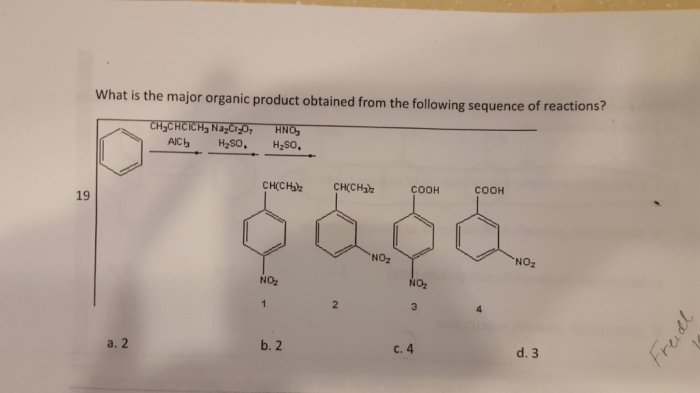 Provide the major organic product of the following reaction sequence.